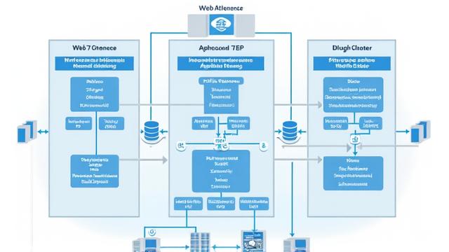 Architectural diagram of a multi-tier web application deployed on a cloud platform.