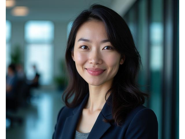 Portrait of Dr. Anya Li, a female cybersecurity instructor