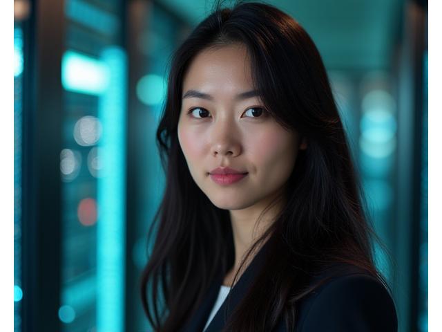 Portrait of Ms. Sarah Chung, a female cybersecurity instructor