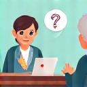 Illustration of a caring advisor speaking with a mature student, representing dedicated support.