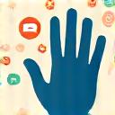 Illustration of an outstretched hand offering assistance, surrounded by tech icons, representing extended support.