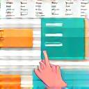 Illustration of a highly customizable calendar with different coloured blocks, representing flexible scheduling.