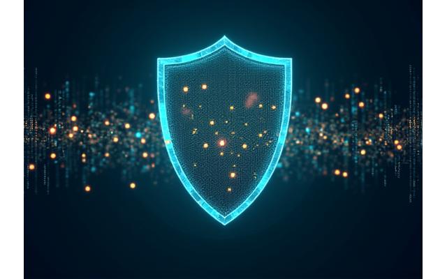 Digital representation of data privacy and GDPR compliance with shield icon