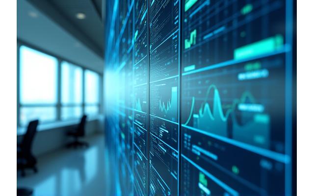 Data graphs and charts on a screen, representing digital marketing analytics