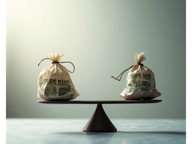 Image of a person weighing options on a scale, symbolizing balanced refund and withdrawal policies.